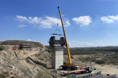 Ejecución de capitel en pila Lucainena. 02/2024. Foto Adif Alta Velocidad.